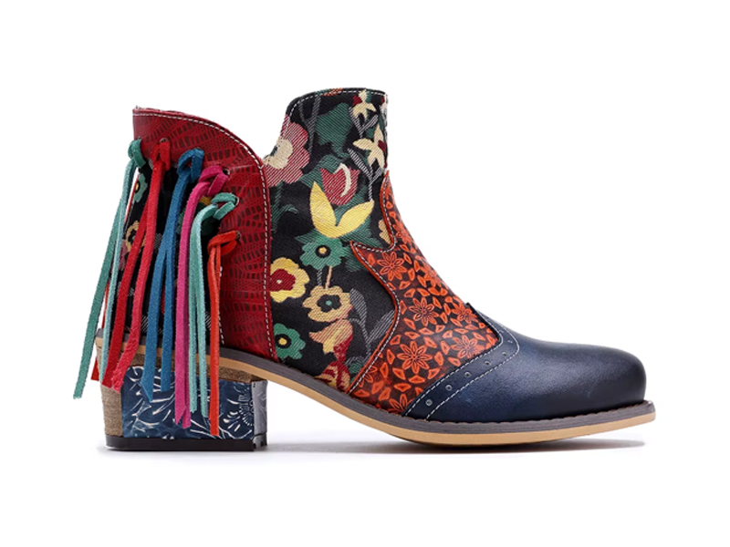 BOTINES BOHEMIOS DE PIEL AUTéNTICA PARA MUJER